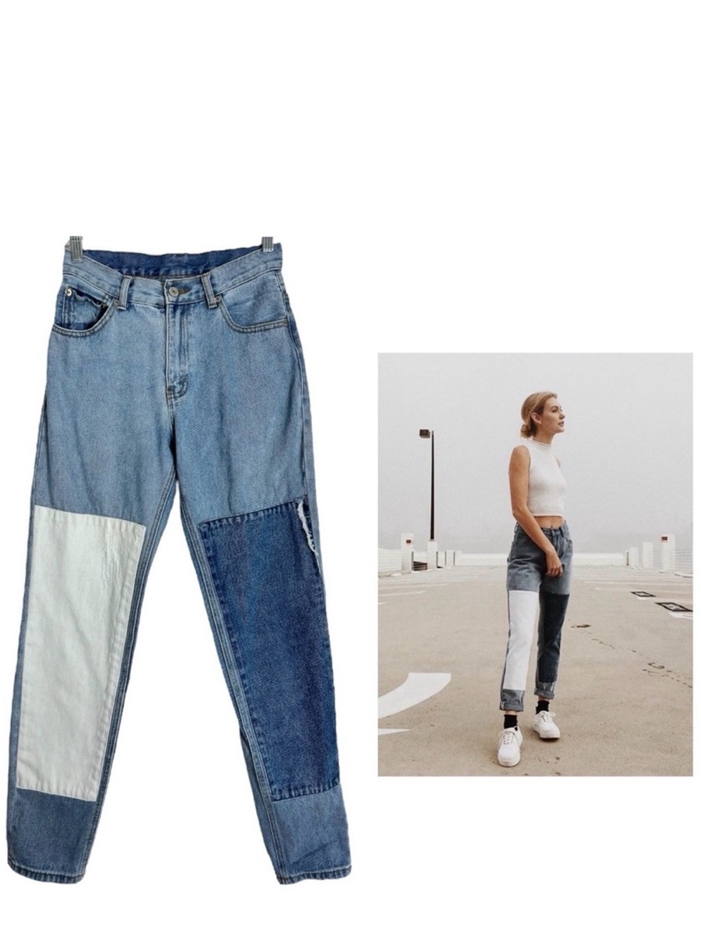 John Galt Kenzo Jeans Size Small Patchwork Detail Denim